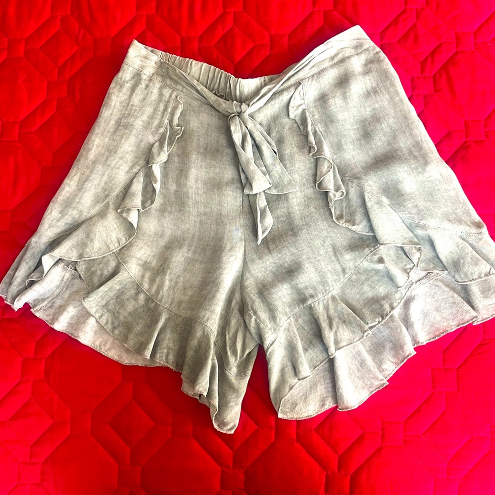 Ruffled wrap leg dress shorts